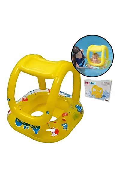rexa Large Inflatable Lifebuoy Baby Float with Roof 66 x 66cm