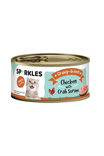 SPARKLES كرتون اكل قطط رطب سباركليز بالدجاج و السلطعون 80 جم