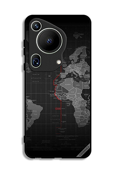 Covernex غطاء حماية فائق لهاتف هواوي بيورا 70 بتصميم خريطة العالم