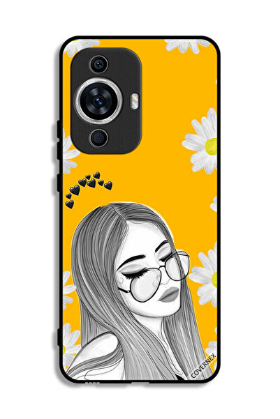 Covernex غطاء حماية لهاتف هواوي نوفا 11 برسومات فنية لفتاة ونظارات