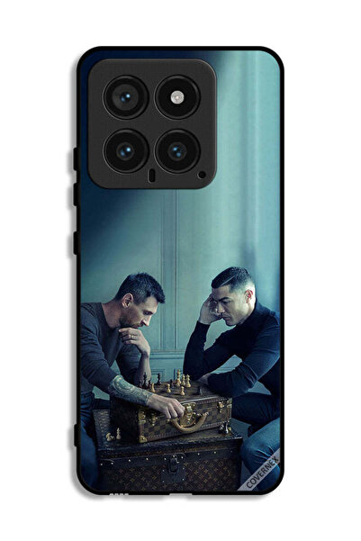 Covernex غطاء حماية لهاتف شاومي 14 بطبعة ميسي ضد رونالدو يلعبان الشطرنج