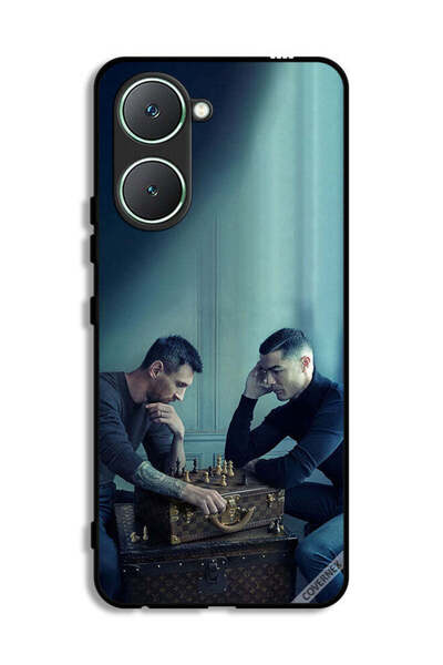 Covernex غطاء حماية لهاتف Vivo Y03 4G بتصميم ميسي ضد رونالدو يلعبان الشطرنج