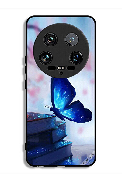 Covernex غطاء حماية فائق لهاتف شاومي 14 بتصميم فراشة جالسة على كتاب