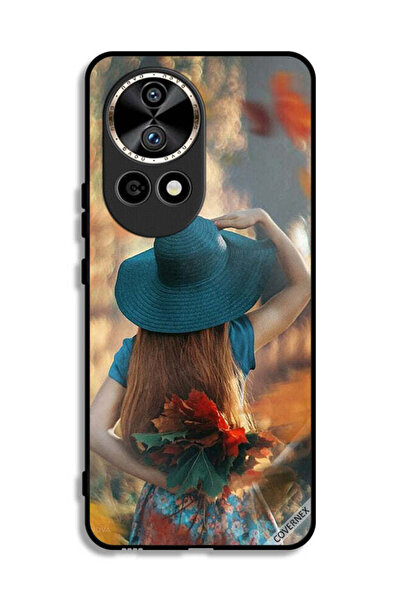 Covernex غطاء حماية لهاتف هواوي نوفا 12 برو 5G، فتاة قبعة تخفي أوراق الحب