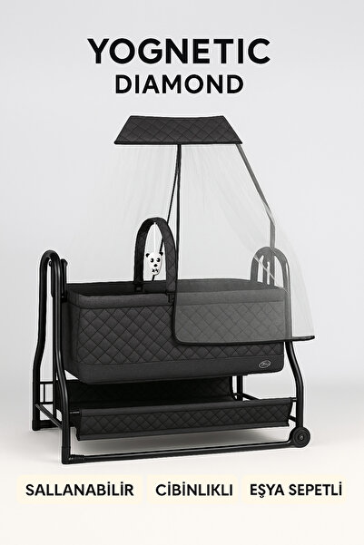 YOGNETIC Diamond Sallanabilir Oyuncaklı Bebek Beşiği Alüminyum Gövde Beşik