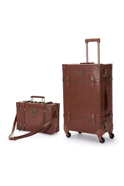 LİMRA Limra Classic Leather 2-Piece Cabin Luggage Set, Small, 13/20 Inch.