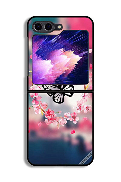 Covernex غطاء حماية لهاتف Samsung Galaxy Z Flip6 بتصميم فراشة وحلقة زهور