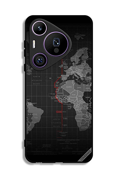 Covernex غطاء حماية هواوي بيورا 70 برو بتصميم خريطة العالم