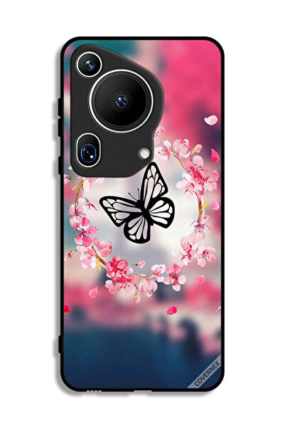 Covernex غطاء حماية فائق لهاتف هواوي بيورا 70 بتصميم فراشة وحلقة زهور