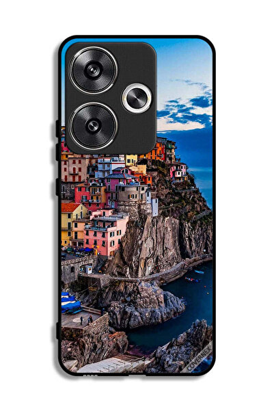 Covernex غطاء حماية لهاتف شاومي ريدمي توربو 3 5G، منازل ملونة على البحر