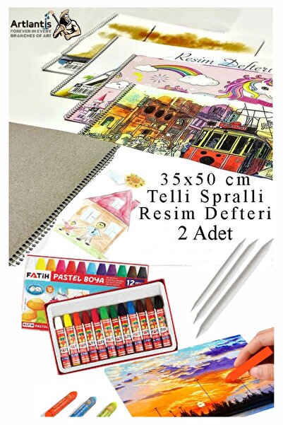 Artlantis 12 لونًا من أقلام الباستيل فاتيه مقاس 35 × 50 سم دفتر رسم بقلم البا...