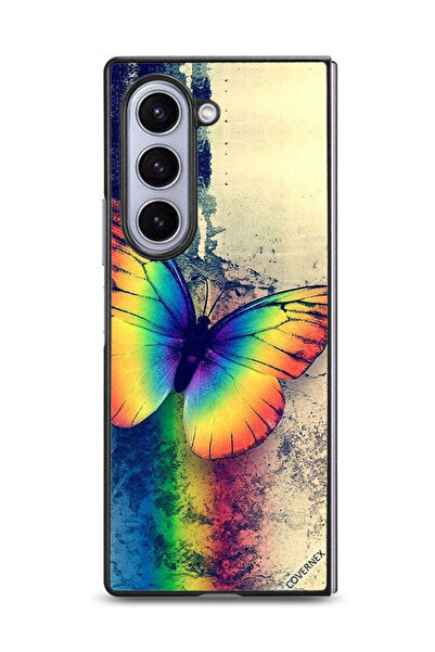 Covernex غطاء حماية لهاتف Samsung Galaxy Z Fold6 بتصميم فراشة قوس قزح عتيقة