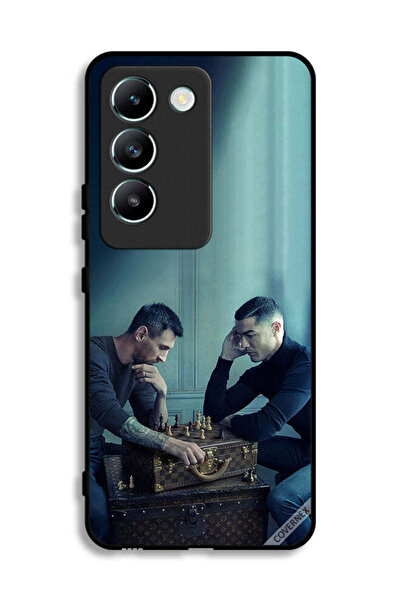 Covernex غطاء حماية لهاتف Vivo Y100 4G بتصميم ميسي ضد رونالدو يلعبان الشطرنج