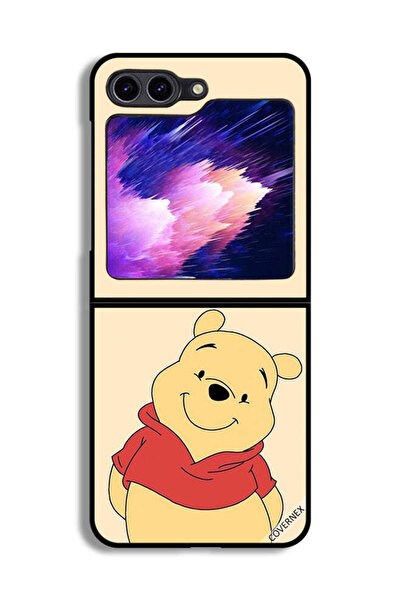 Covernex غطاء حماية لهاتف Samsung Galaxy Z Flip6 بتصميم الدب في وضع السعادة