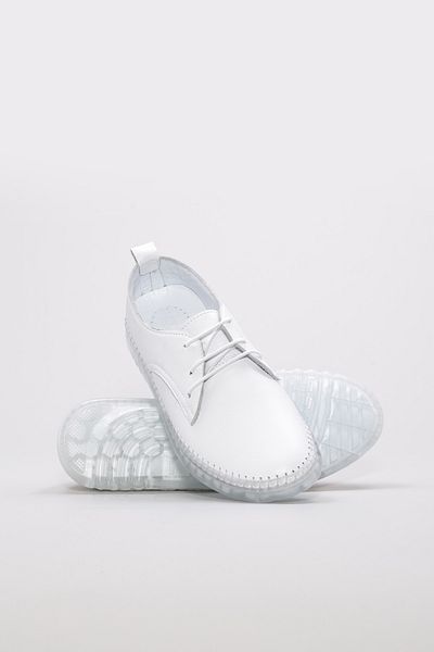 Ayakkabıhane Inside and Outside Genuine Leather White Lace-Up Women's Casual Daily Shoes Ah086092615171