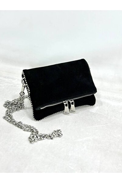 My Easy Shop Geantă de damă din piele de căprioară autentică cu curea de lanț