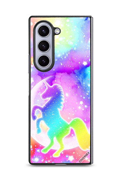 Covernex غطاء حماية لهاتف Samsung Galaxy Z Fold6 بتصميم وحيد القرن بألوان قوس...