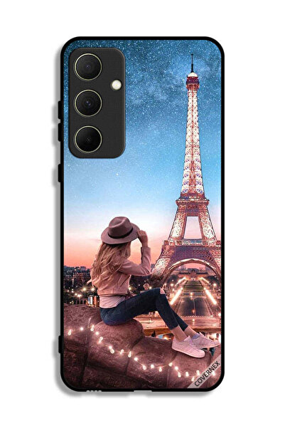 Covernex غطاء حماية لهاتف سامسونج جالاكسي A35 5G بتصميم فتاة القبعة وبرج إيفل