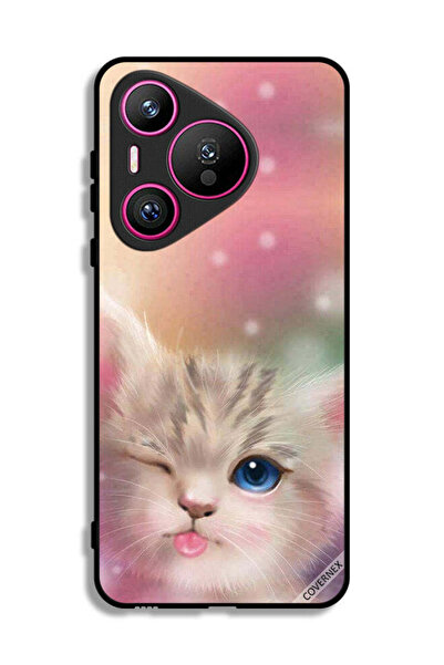 Covernex غطاء حماية لهاتف هواوي بيورا 70 بتصميم قطة لطيفة