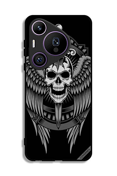 Covernex غطاء حماية لهاتف هواوي بيورا 70 برو بتصميم جمجمة وأجنحة نسر