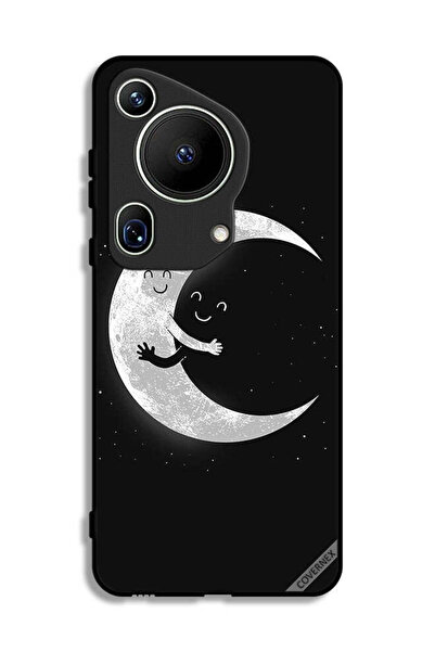 Covernex غطاء حماية فائق لهاتف هواوي بيورا 70 بتصميم عناق القمر والسماء المظلمة