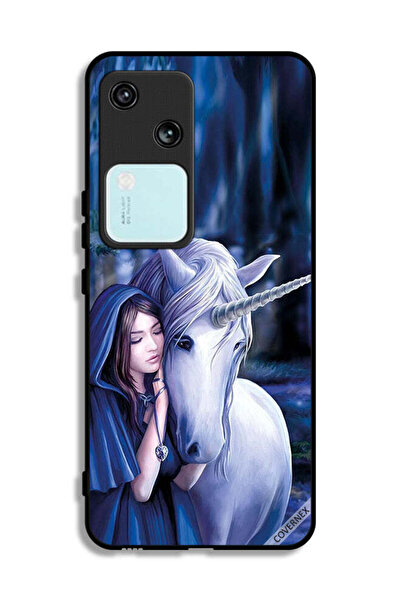 Covernex غطاء حماية لهاتف Vivo S18 5G بنقشة فتاة وحيد القرن المحبوبة