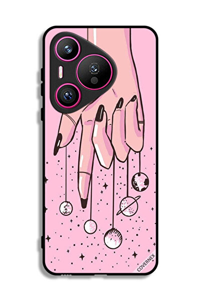 Covernex غطاء حماية لهاتف هواوي بيورا 70 بتصميم كواكب معلقة على الأصابع
