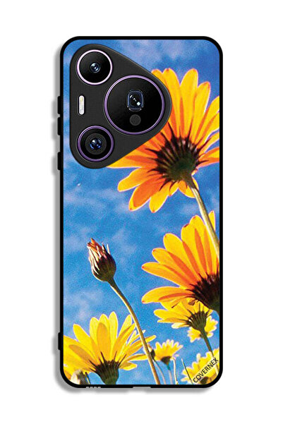 Covernex غطاء حماية لهاتف هواوي بيورا 70 برو - زهور عباد الشمس