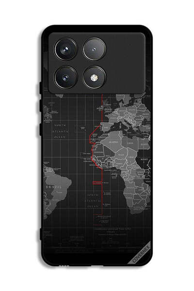 Covernex جراب حماية Xiaomi Poco F6 Pro مع خريطة العالم