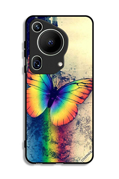 Covernex غطاء حماية فائق لهاتف هواوي بيورا 70 بتصميم فراشة قوس قزح عتيقة