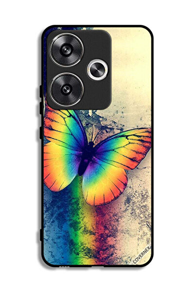 Covernex غطاء حماية لهاتف Xiaomi Poco F6 5G بتصميم فراشة قوس قزح عتيقة