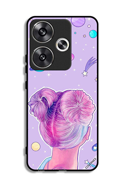 Covernex غطاء حماية لهاتف شاومي بوكو F6 5G برسومات فتاة ونجوم الفضاء