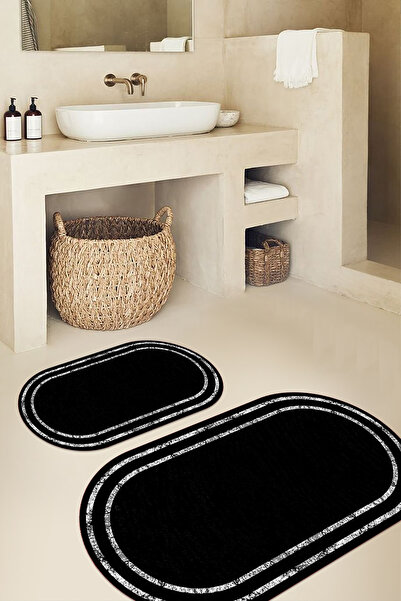 Viyana Home Печатна противоплъзгаща основа, измиваема овална баня матрак с ра...