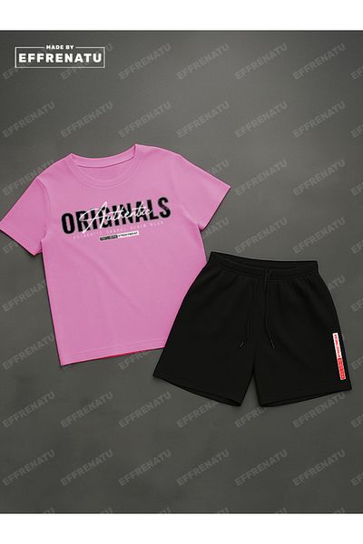 EFFRENATU Trendy Clothing Set of T-Shirts and Shorts with Print in Different Colors and Large Sizes
