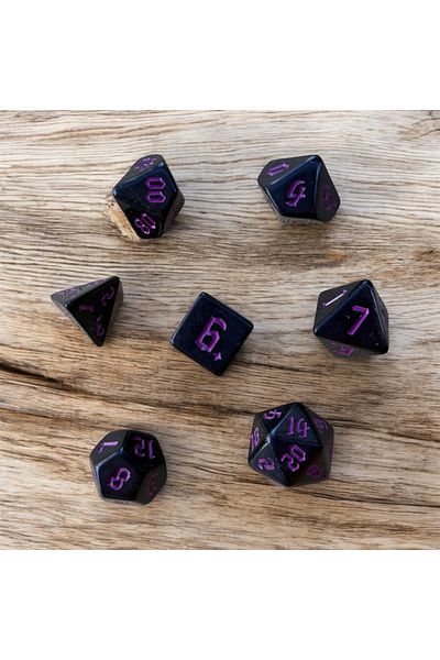 Le Majeur Dnd Frp Dice Set Set of 7 Dnd Dice Dungeons and Dragons Tabletop Game Dice Black Purple Pouch Gift