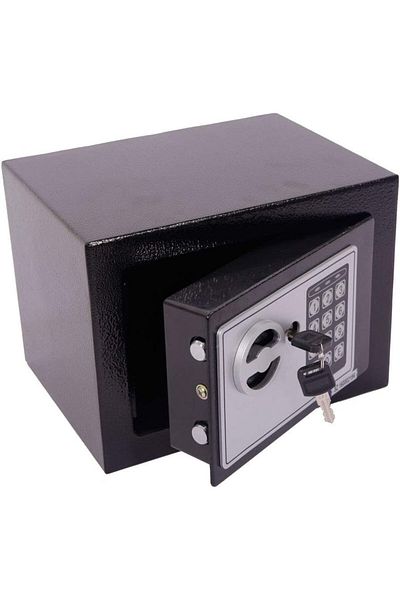rexa Digital Electronic Safety Locker – Black/Silver Secure Safe Box (20 x 31 x 20 cm)