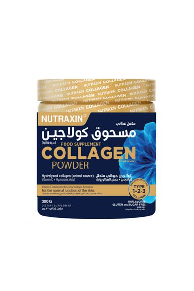 Nutraxin Collagen Powder, Vitamin C & Hyaluronic Acid - Food Supplement 300g