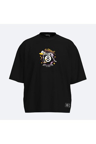 Shout Oversize Boxy Fit Boring 8 Ball Unisex T-Shirt