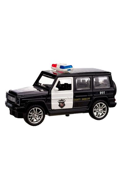 OEM Metal Police Car Toy with Opening Doors, Pull Back Mechanism, Light-up Sirens, Batteries Included, 1