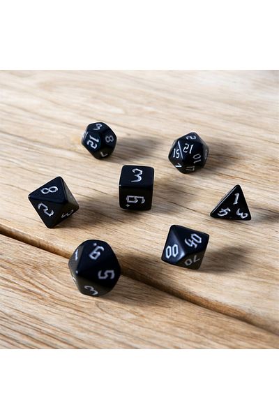 Le Majeur Dnd Frp Dice Set Set of 7 Dnd Dice Dungeons and Dragons Tabletop Game Dice Black White Pouch Gift