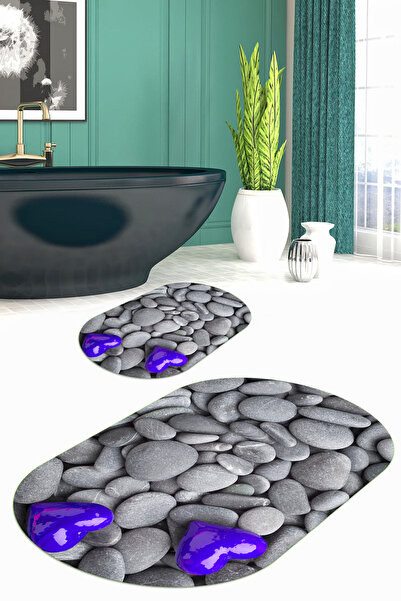 Viyana Home 3D печатна противоплъзгаща основа, измиваема овална баня матрак, ...