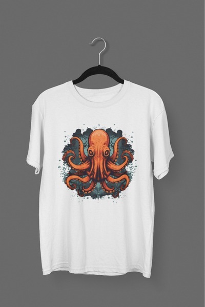 ArtYus تي شيرت بأكمام قصيرة ورقبة دائرية مطبوع عليه AHTAPOT1 للرجال/النساء