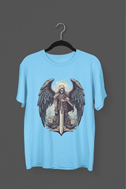 ArtYus تي شيرت رجالي/نسائي بأكمام قصيرة وطبعة واسعة من AZRAİL TRANSFER برقبة ...