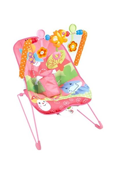 CoolBaby كرسي هزاز للأطفال قابل للطي مع مقعد ناعم وحزام أمان - 70×63×51 سم