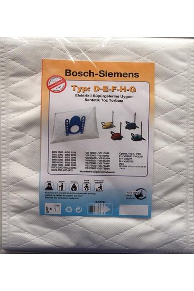 Koyuncu - Siemens Type: D-E-F-H-G Vacuum Cleaner Synthetic Dust Bag (5 Pieces)