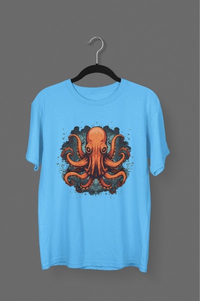 ArtYus تي شيرت بأكمام قصيرة ورقبة دائرية مطبوع عليه AHTAPOT1 للرجال/النساء