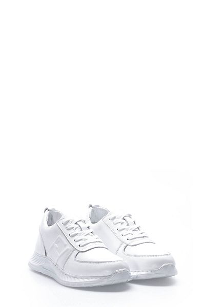 Ayakkabıhane Genuine Leather Inside and Outside White Comfortable Women's Sports Shoes Ah085832612607