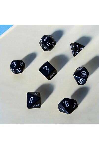Le Majeur Dnd Frp Dice Set Set of 7 Dnd Dice Dungeons and Dragons Tabletop Game Dice Black White Pouch Gift