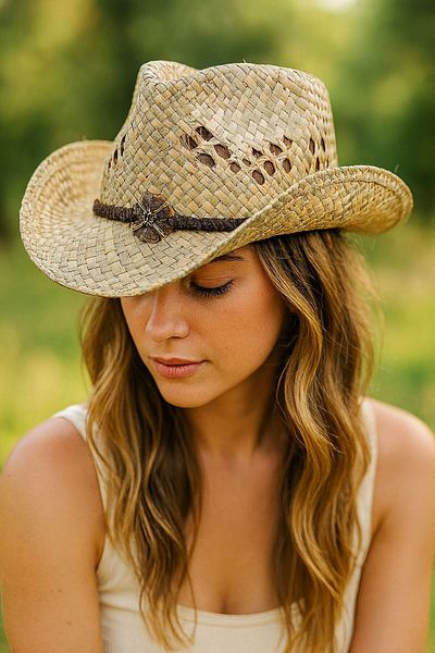 LAGRANZE Premium Straw Cowboy Hat