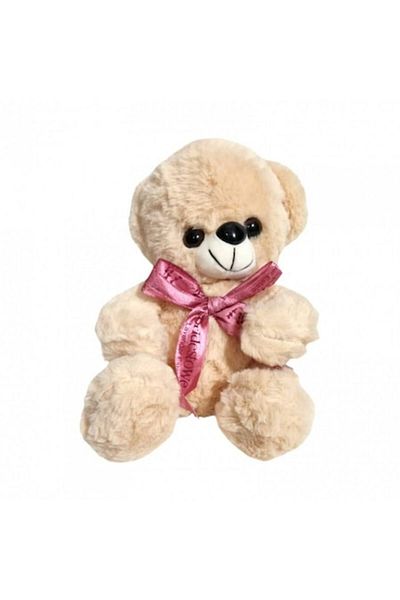 OEM Plush Toy, Bear with Almond-shaped Eyes, 24 cm, Brown